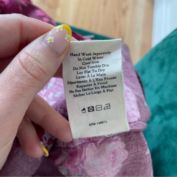 LoveShackFancy X REVOLVE Morrison Spiced Apple Red Cottagecore Peasant Top NWT M - Picture 12 of 12